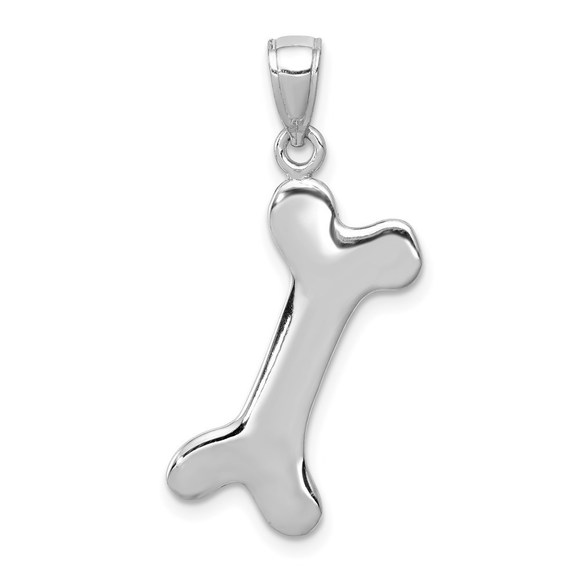 14k White Gold Solid Polished Dog Bone Charm,All Products : American Fashion Style Bags On Sale